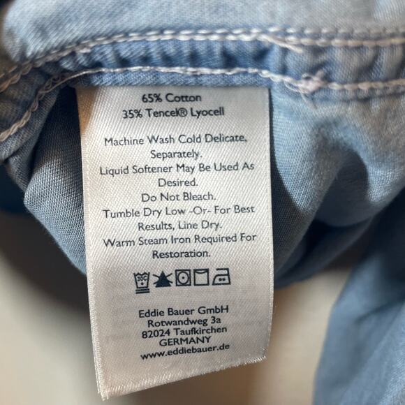 Eddie Bauer Cotton Lyocell Button Front Shirt Womens Large - Picture 4 of 4